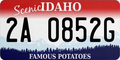 ID license plate 2A0852G