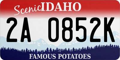 ID license plate 2A0852K