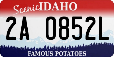 ID license plate 2A0852L