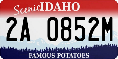 ID license plate 2A0852M