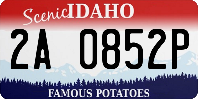 ID license plate 2A0852P