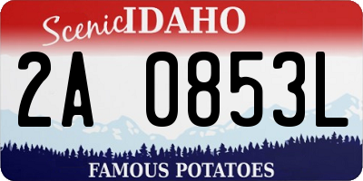 ID license plate 2A0853L