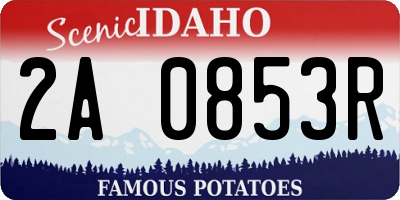 ID license plate 2A0853R