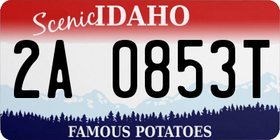 ID license plate 2A0853T