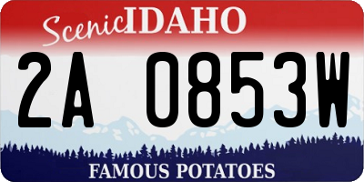 ID license plate 2A0853W