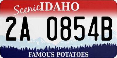 ID license plate 2A0854B