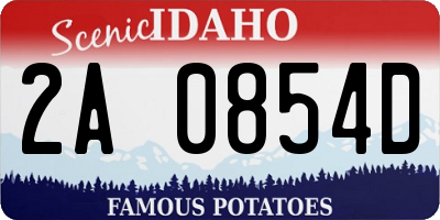 ID license plate 2A0854D