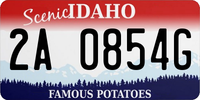 ID license plate 2A0854G