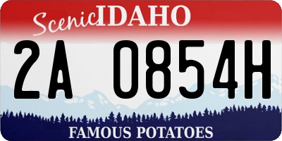 ID license plate 2A0854H