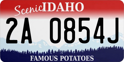 ID license plate 2A0854J