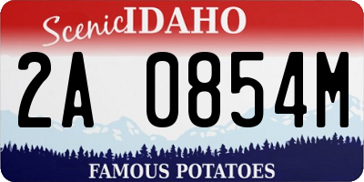 ID license plate 2A0854M