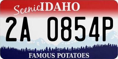 ID license plate 2A0854P