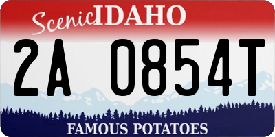 ID license plate 2A0854T