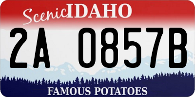 ID license plate 2A0857B