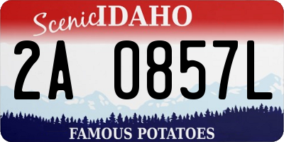 ID license plate 2A0857L
