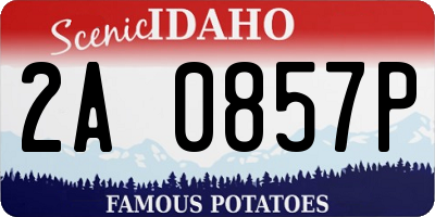 ID license plate 2A0857P
