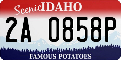 ID license plate 2A0858P