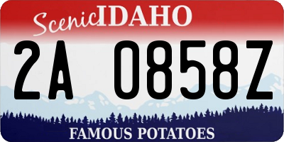 ID license plate 2A0858Z