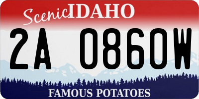 ID license plate 2A0860W
