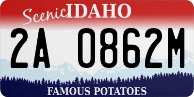 ID license plate 2A0862M