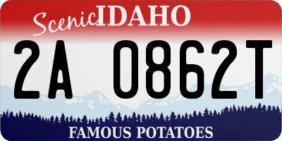 ID license plate 2A0862T