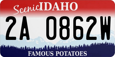 ID license plate 2A0862W