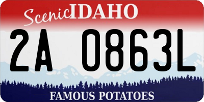 ID license plate 2A0863L