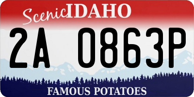 ID license plate 2A0863P