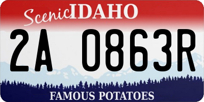 ID license plate 2A0863R