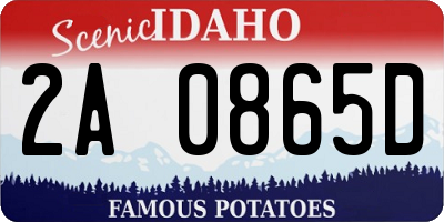 ID license plate 2A0865D
