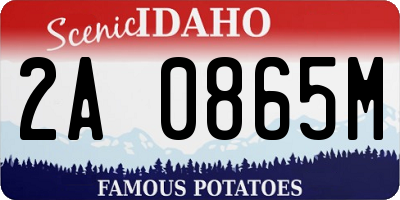 ID license plate 2A0865M