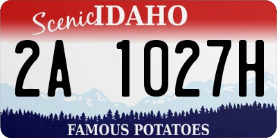 ID license plate 2A1027H