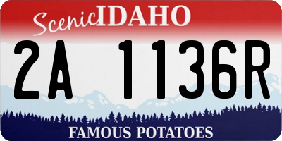 ID license plate 2A1136R