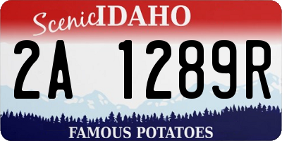 ID license plate 2A1289R