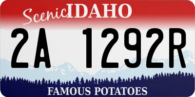 ID license plate 2A1292R