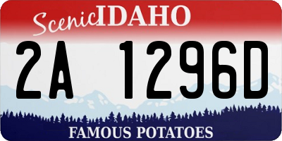ID license plate 2A1296D
