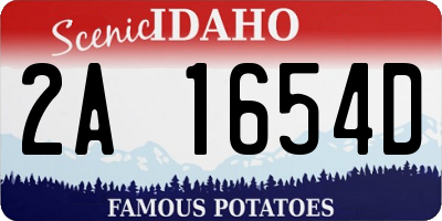 ID license plate 2A1654D
