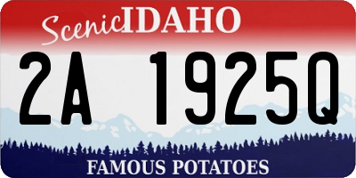 ID license plate 2A1925Q