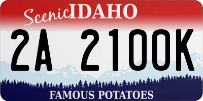 ID license plate 2A2100K