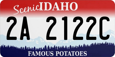 ID license plate 2A2122C