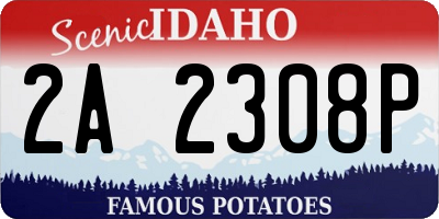 ID license plate 2A2308P