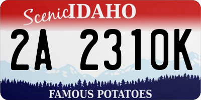 ID license plate 2A2310K