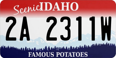 ID license plate 2A2311W