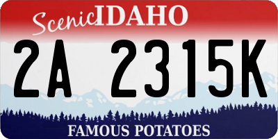 ID license plate 2A2315K