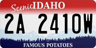 ID license plate 2A2410W
