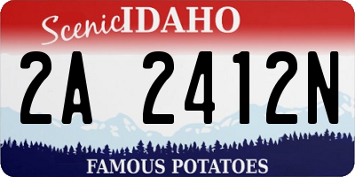 ID license plate 2A2412N