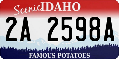 ID license plate 2A2598A