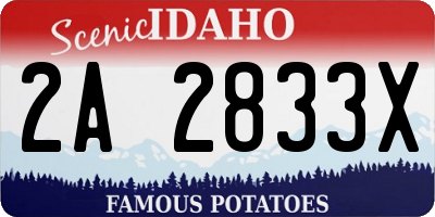 ID license plate 2A2833X