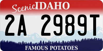 ID license plate 2A2989T