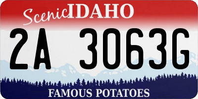 ID license plate 2A3063G